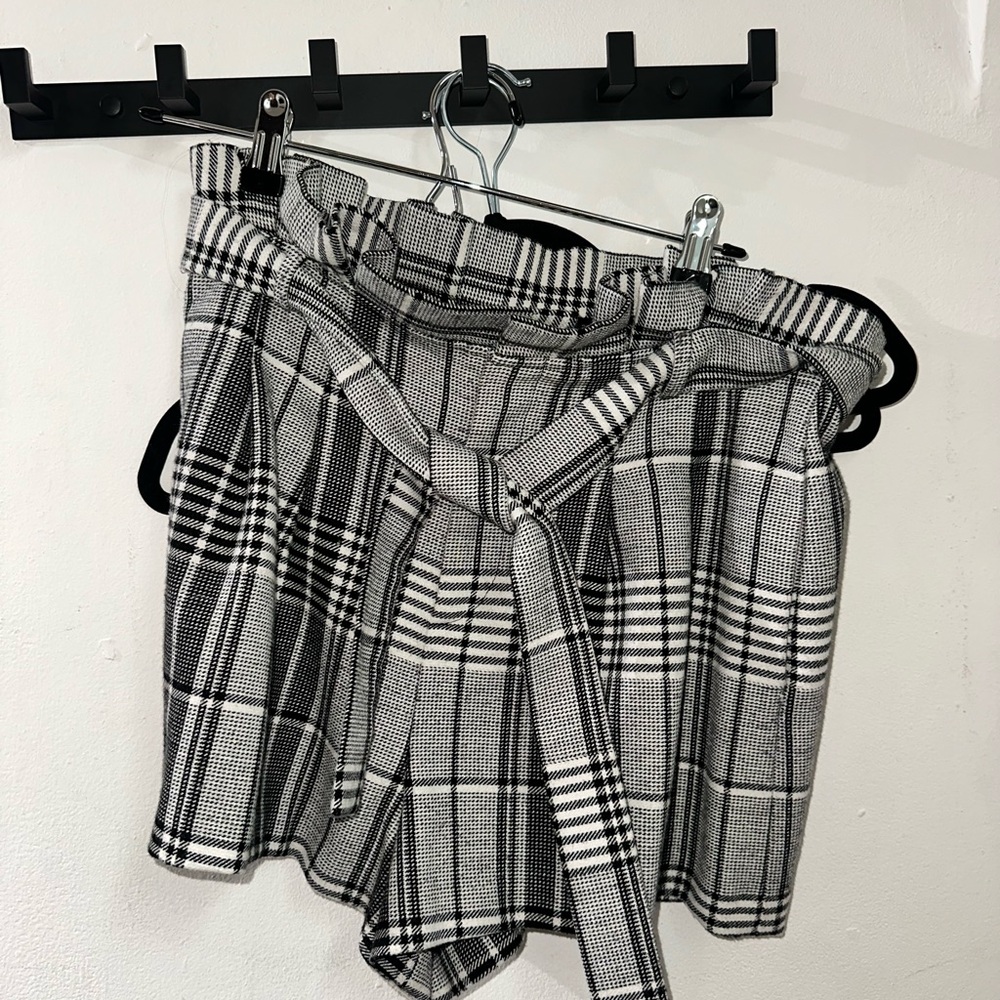 Alice + Olivia high waisted plaid shorts